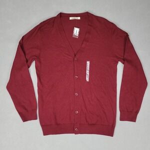 Old Navy Cardigan Mens L Burgundy Button Front Lightweight Knit 860091-04-1
